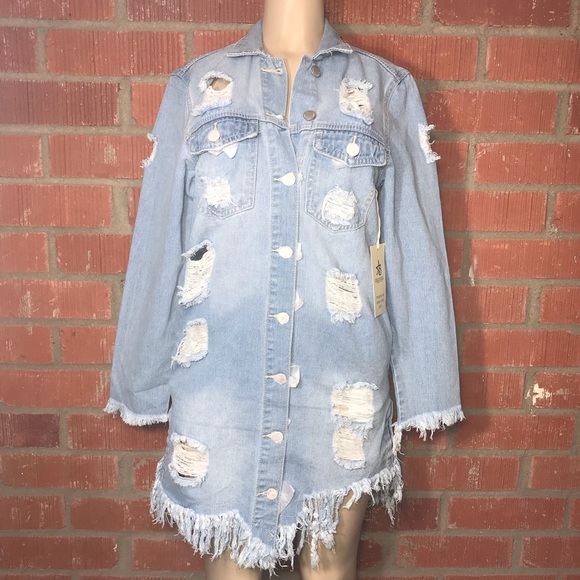 American Bazi Jackets & Blazers - ☃️So Me Demin Distressed Jacket